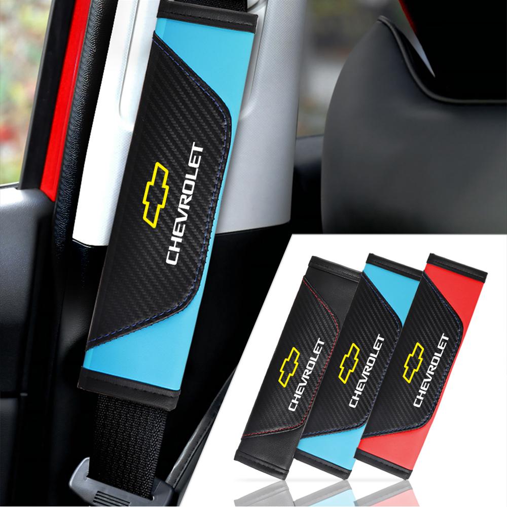 AABHF1 2pcs Seat Belt Covers Car Safety Belt Cover For Chevrolet Epica Silverado Trailblazer Suburban Traverse Onix Colorado Corsa Volt