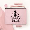 Witch Print Canvas Zipper Makeup Bag Witchcraft Women Travel Lipstick Bag Skincare Storage Organizer Pencil Case Cosmetics Bags