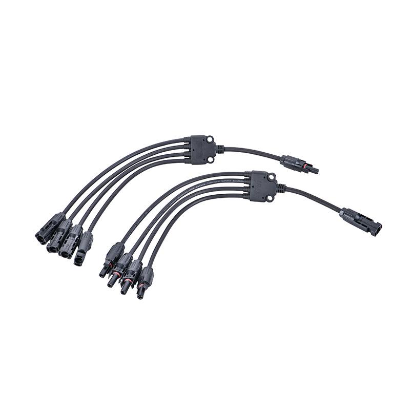 Y-Type 4-to-1 MC4 Solar Connector with Flame-Retardant PPO Cable
