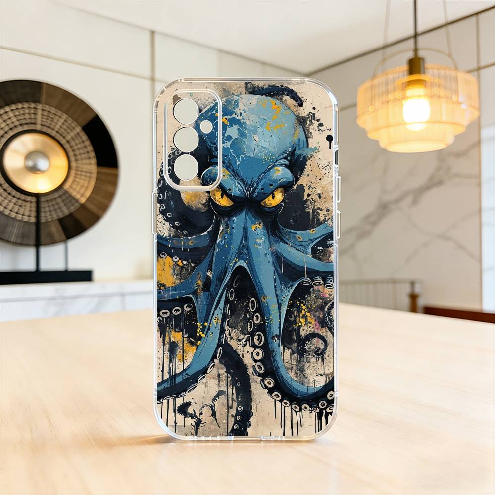 O-Octopus  Phone Case For SamsungA10,12,20,21S,30,31,40,50,51,52,70,71 Transparent Cover