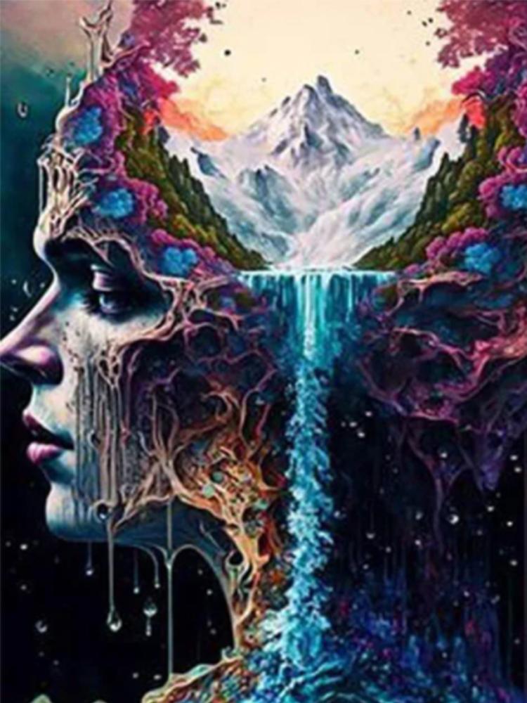 

Мечтательная женщина алмазное искусство девушка фея 5D полный квадрат круглый алмазный лес 2024 новая алмазная живопись портрет украшение Full Round 20x30CM