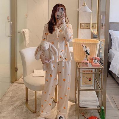 Women's Spring and Fall Pajamas Homewear Collection Women's Long Sleeve Pants Pajamas Girls Cartoon Casual Pajamas Homewear