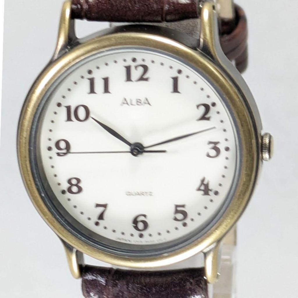 [USED] SEIKO ALBA Men's Battery Strap Replacement Working O-65