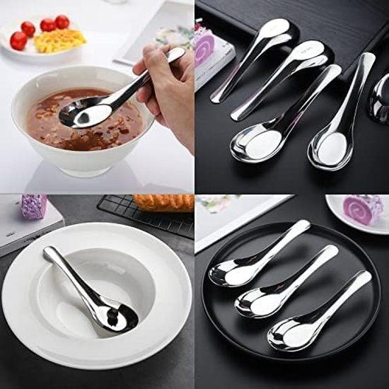 12Pcs Soup Spoons Stainless Steel Dinner Spoons Set of 12 Chinese Soup Spoon Mirror Polished Asian Soup Spoons for Bouillon4