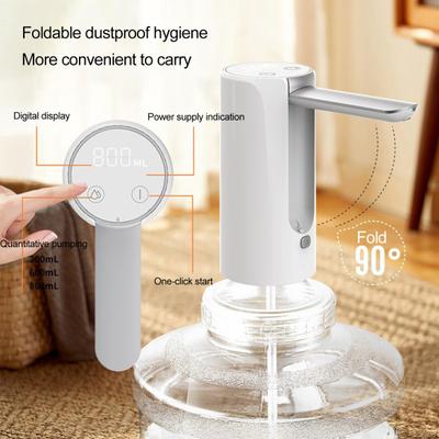 Electric Water Pump with Foldable Spout Food-Grade Collapsible Design Smart LED Display Quiet Operation Portable Water Pump