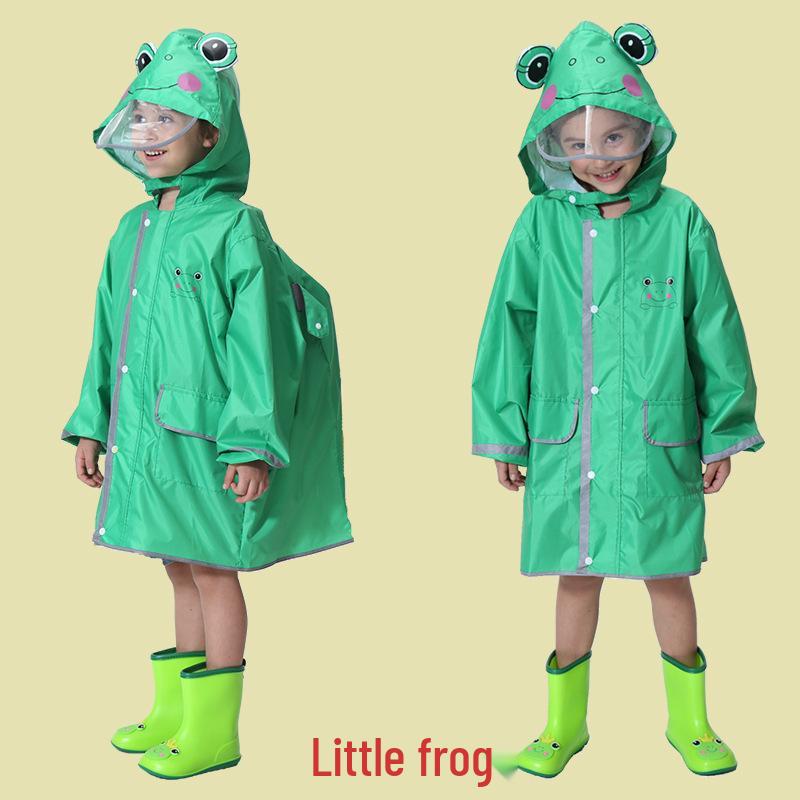 Children's Cartoon Raincoat with Backpack Space - Yellow Duck Design