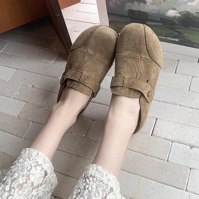 

Модная акция с ограниченным временем! Стильный и ориентированный на комфорт! Женская замша - Стиль Мюли Маст-хэв для повседневного шика 35 верблюд