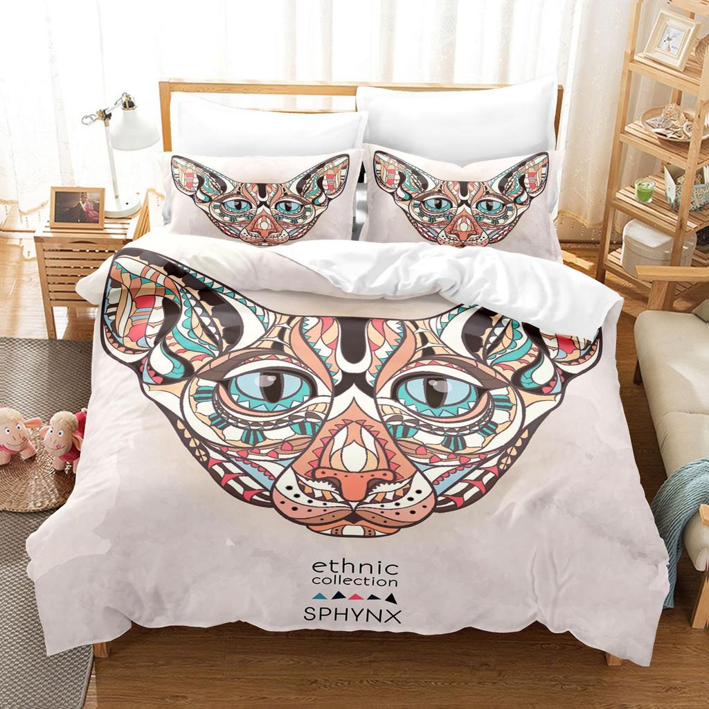 Animal Digital Printing Three-Piece Home Textile Bed Sheet Kit 3D Three-Dimensional 90G Grinding Four-Piece Set