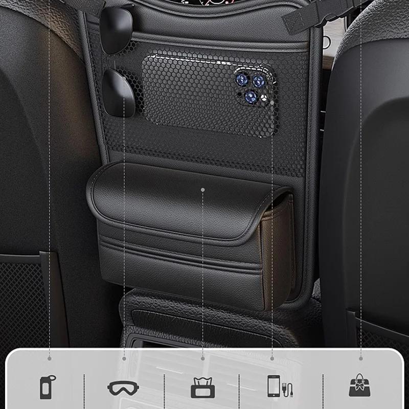 Car Oaganizer Middle Seat Storage Car Storage Hanging Bag Multifunctional Central Control Between Seats Tissue Box Organizer