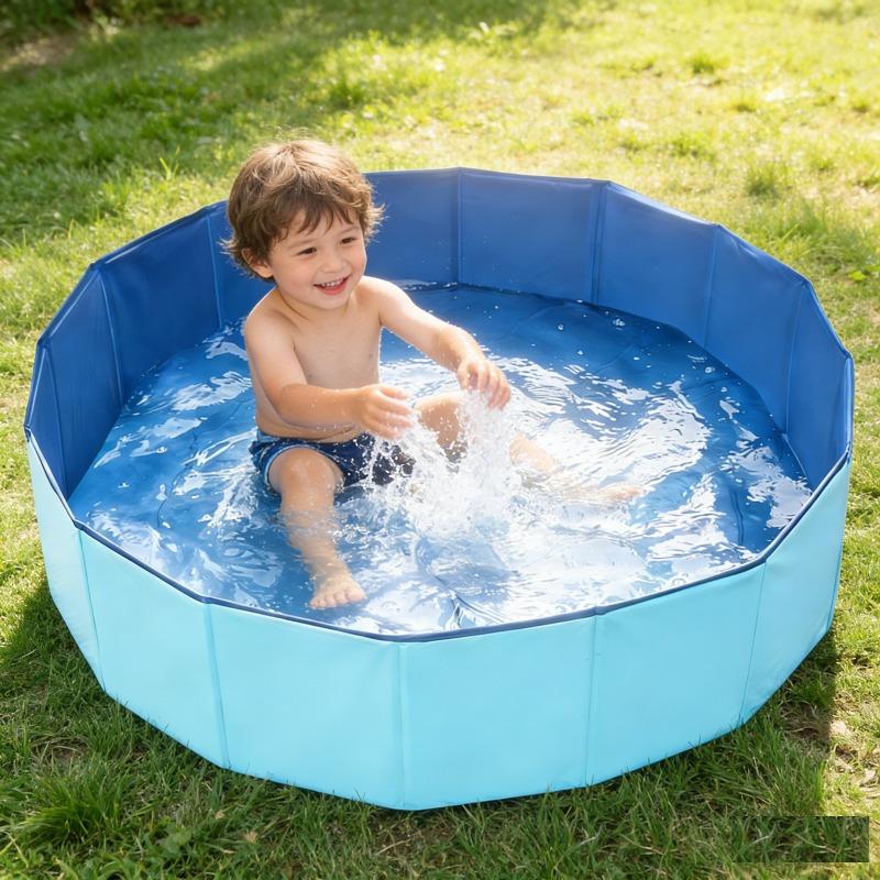 Swimming Pool Children Paddling Pool Outdoor Swimming Pool Pet Bath Basin Foldable Pet Litter Basin