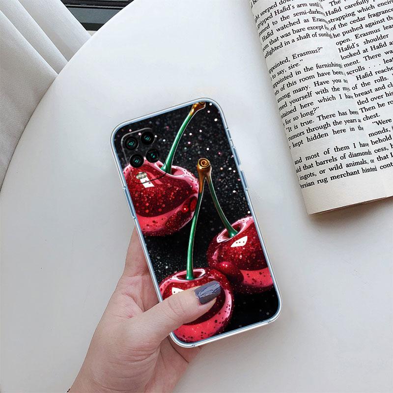 Kirsch-Sommerfrucht Transparente Handyhülle für Motorola Moto Edge Plus G200 G23 E13 E15 E20 E30 G62 G71 G72 G75 G24 G15 Power