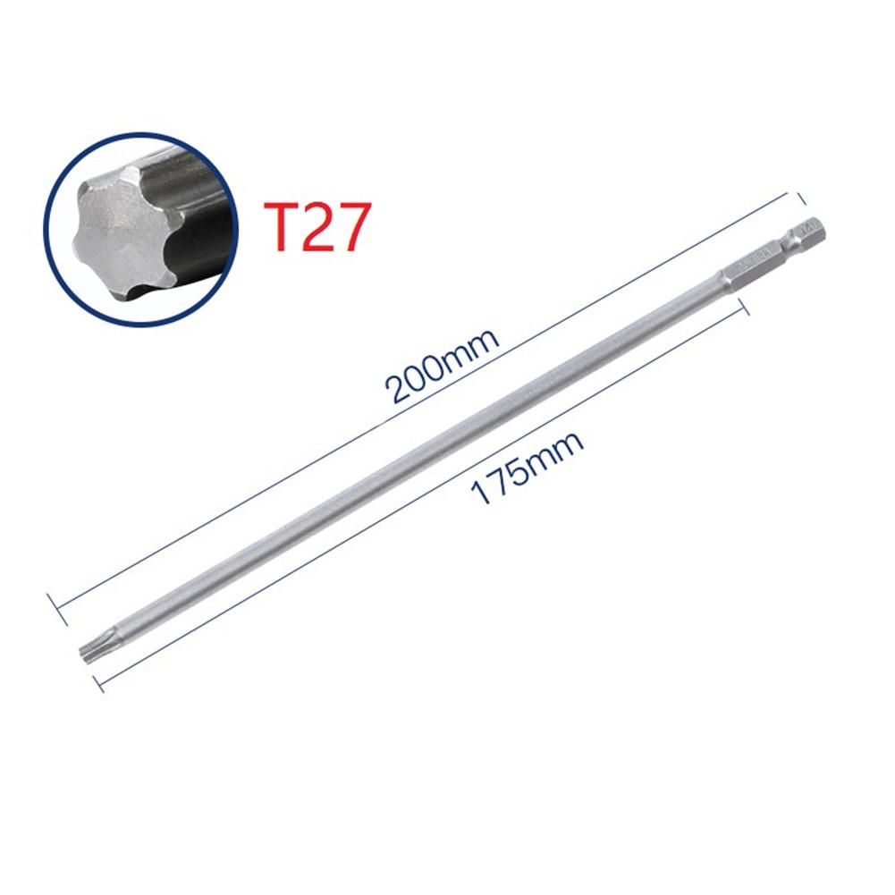 1/6pcs 200mm Long T10-T30 Magnetic Torx Screwdriver Bits Alloy Steel Electric Screwdriver Head Torx Screw Driver Power Tools