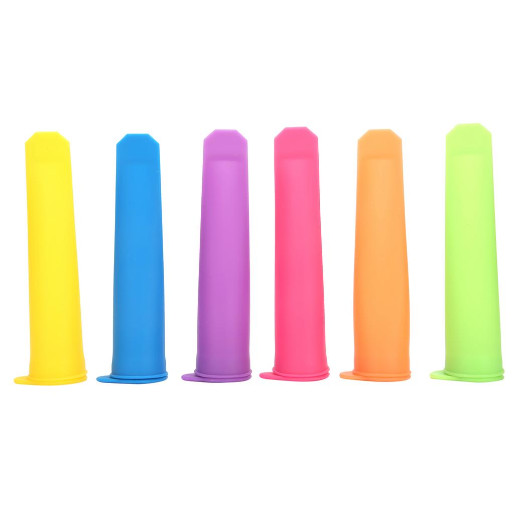 6Pcs Silicone Ice Cream Mold Reusable DIY Ice Bar Maker Mould with Lid for Kid and Adult