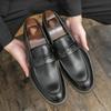 Men's Loafers Business Dress Leather Shoes Men's Brand Brown Oxford Shoes High Quality Soft Flat Casual Shoes mocassin homme