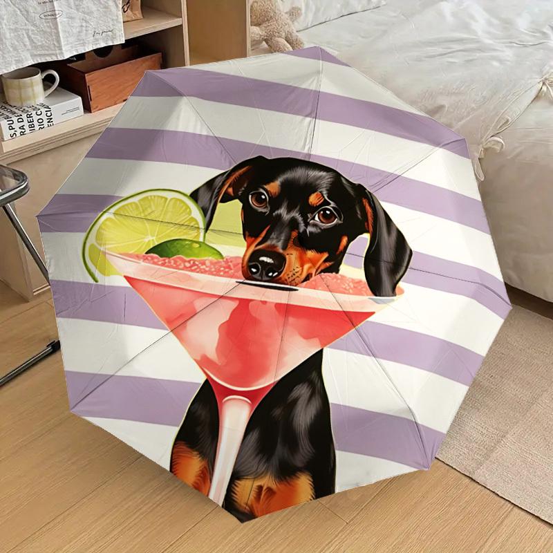 

1pc Martini Dog Print Automatic Folding Umbrella, Casual Outdoor Accessory, Birthday Festival Gift yy251126125