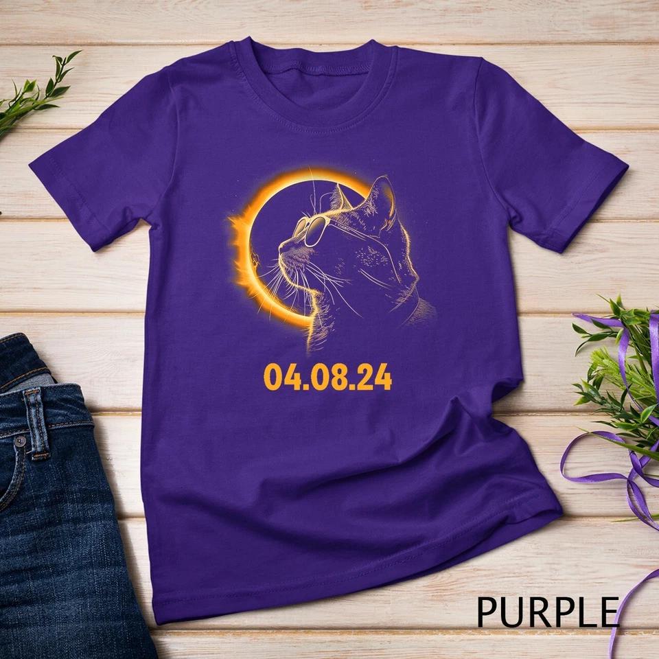 Solar Eclipse Cat Solar Eclipse Glasses Cat Funny T-Shirt Unisex T-shirt 6 2XL
