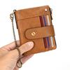 Men'S Retro Leather Short Wallet Rfid Cowhide Two-Fold Wallet With Change Bag Multi-Card Card Holder
