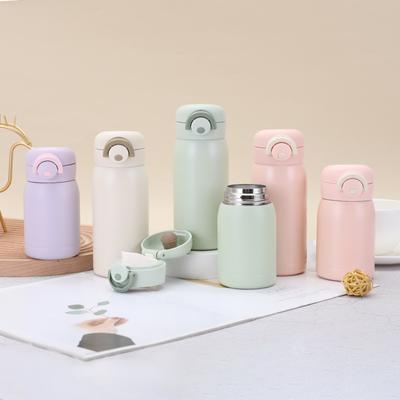 200/350ml Reise Edelstahl Kaffeebecher Thermobecher Mini Niedlich Vakuum Getränk Wasserflasche Ein-Knopf-Öffnung Geschenk