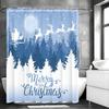 Christmas Santa Claus Elk Forest Shower Curtain, Bathroom Decorative Shower Curtain, Waterproof Shower Curtain with Hooks