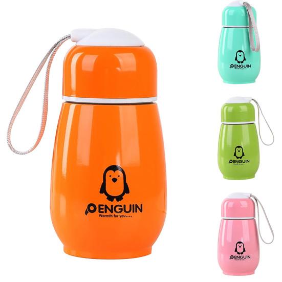 180ml Stainless Insulated Vacuum Steel Penguin Design Leakproof Water Cup Bottle