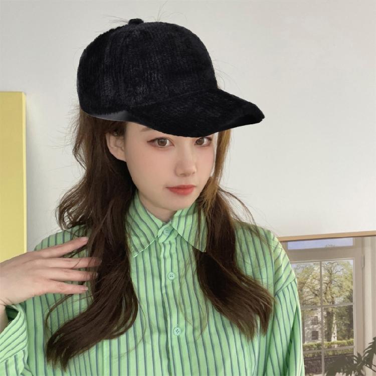 Fashion Baseball Hat Thick Caps Windproof Long Brim Caps Winter Autumn Plush Hat