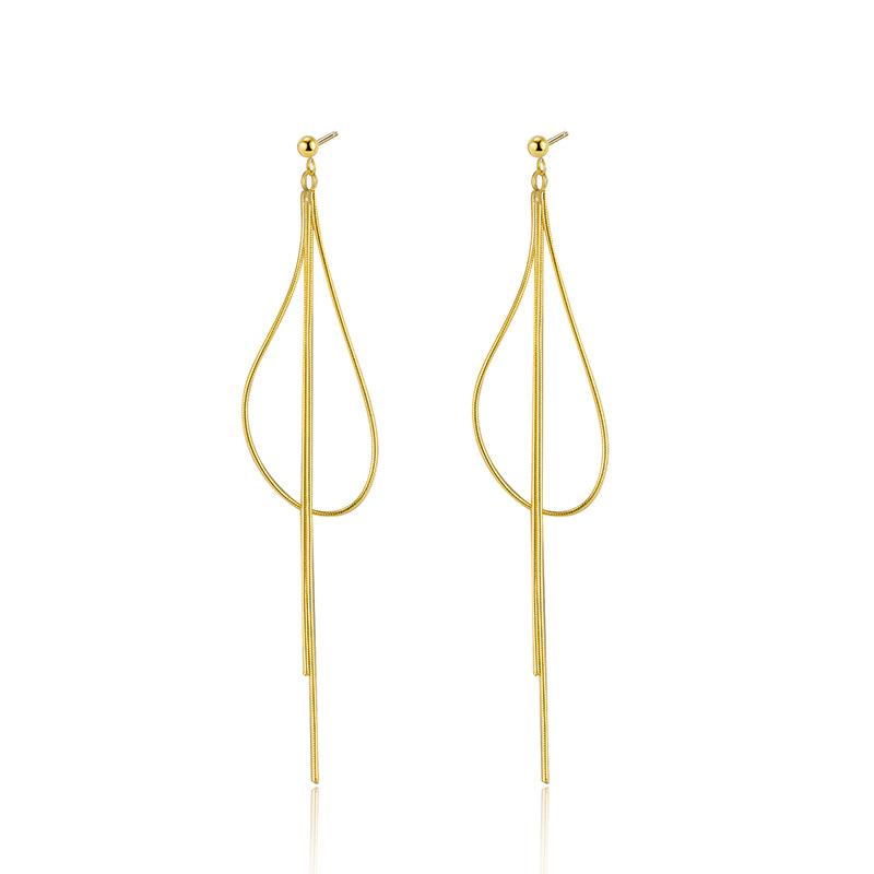 Fashion Jewelry Snake Bone Chain Tassel Stud Earring for Women 18K Gold Plated 925 Sterling Silver Earring Piercing Jewelry