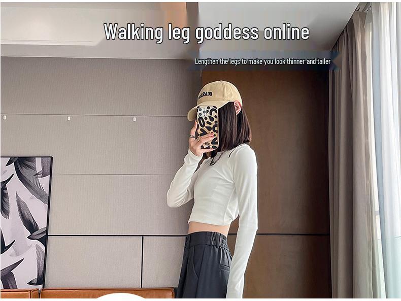 Women's 2024 Spring/Autumn Slimming Drape Pants - Narrow & Wide Leg, High-End Straight-Leg Suit Style