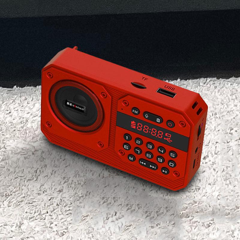 Mini Portable FM Radio High Sensitivity Radios Receiver Wireless Hifi  Bluetooth Speaker with Mic Support Recording TF USB Play