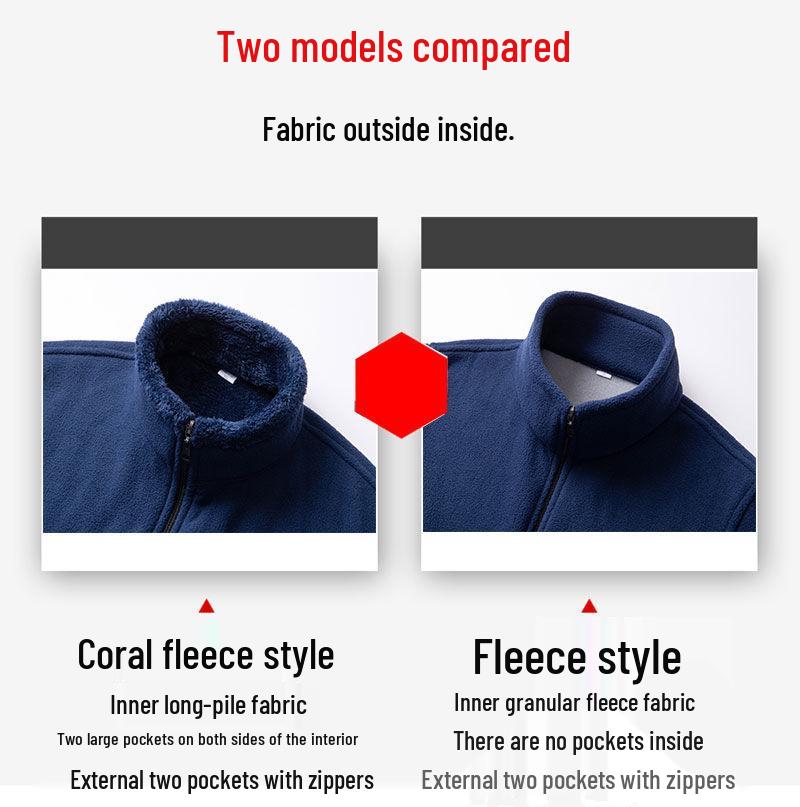 Men's Plus Size Fleece Jacket: Casual and Loose, Perfect for Autumn and Winter. Ideal for Middle-Aged and Elderly.