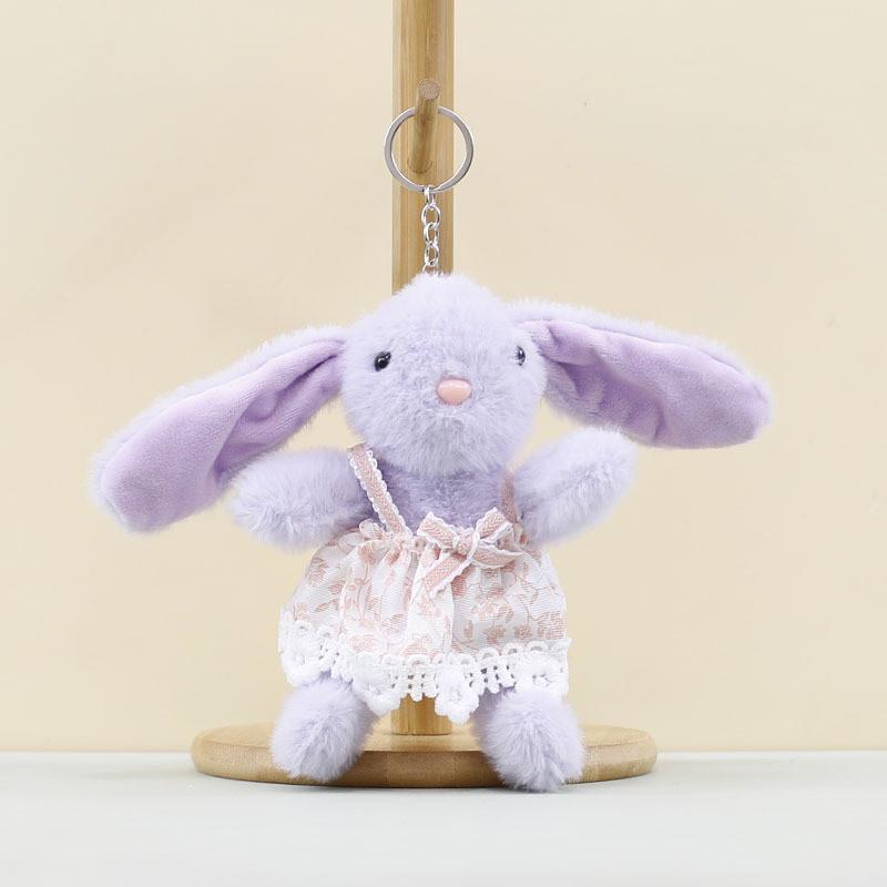 Plush Bunny Keychain With Flower Dress For Kids And Collectors