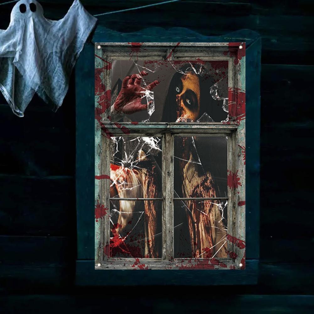 Durable Halloween Ghost Curtain Fade-resistant Tablecloth Dust Covers  Halloween Supplies