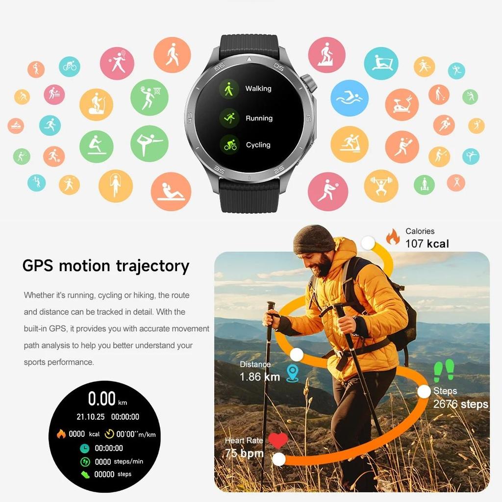 2025 NEW WANCH X2 MAX Outdoor Sports Men SmartWatch GPS Motion Trajectory Compass AMOLED Screen IP67 Waterproof Smart Watch