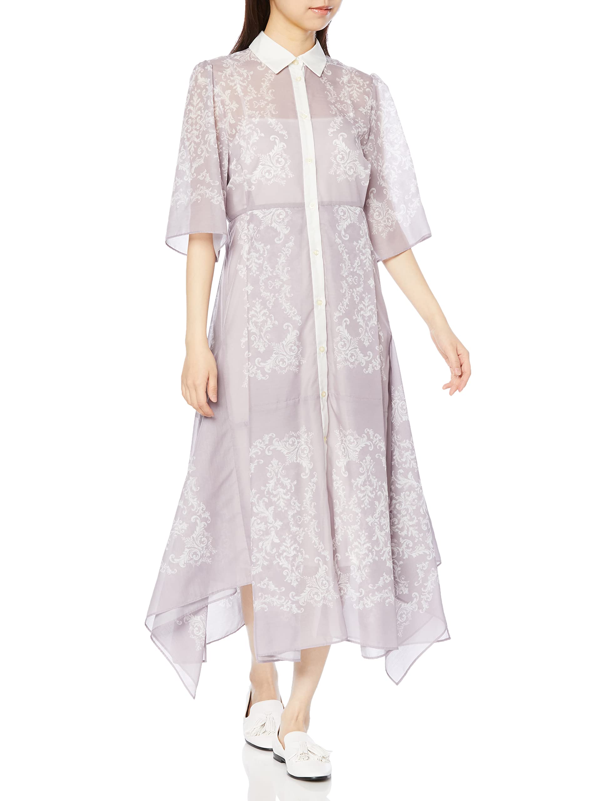 

Платье-шарф с цветочным принтом RWFO231086 PNK F [меховой мех] женское розовый