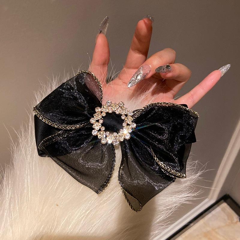 Shiny Rhinestones Bow Hair Accessories Hairpin Crystal Hair Clip for Girls Headdress