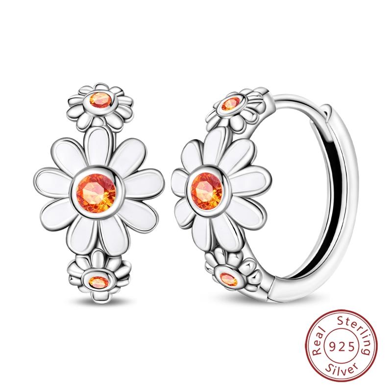 New 925 Silver Colorful Butterfly Dragonfly Iris Flower Earrings For Women Fashion Birthday Party Jewelry Gifts