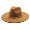 British Style Suede Top Hat Men'S Casual Big Eaves Tibetan Felt Hat Women'S Retro Western Cowboy Gentleman'S Hat