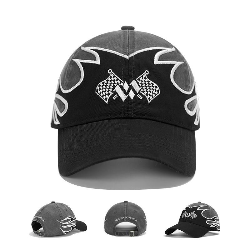 High Street Trendy Baseball Cap Women's Deepened Soft Top Big Head Circumference Flame Cap Men's Street Hip Hop Racing Cap
