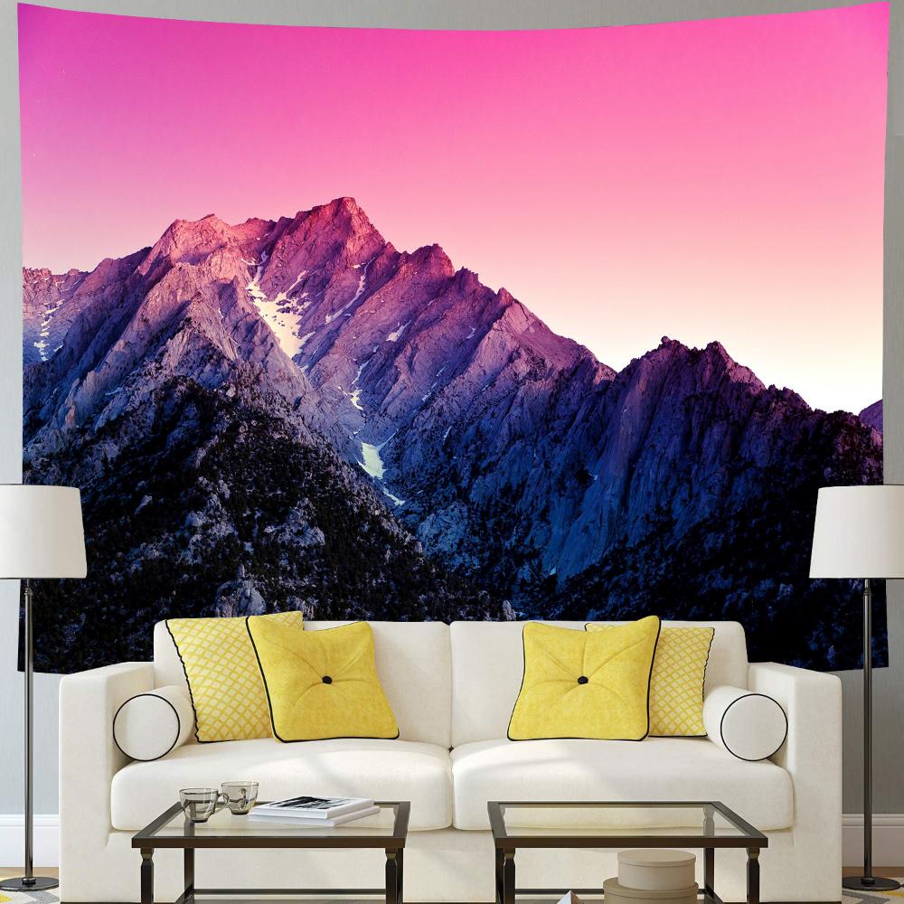 Mountains Tapestry Hanging Cloth, Landscape Wall Hanging Room Decoration Cloth, Ins Tapestry Tablecloth