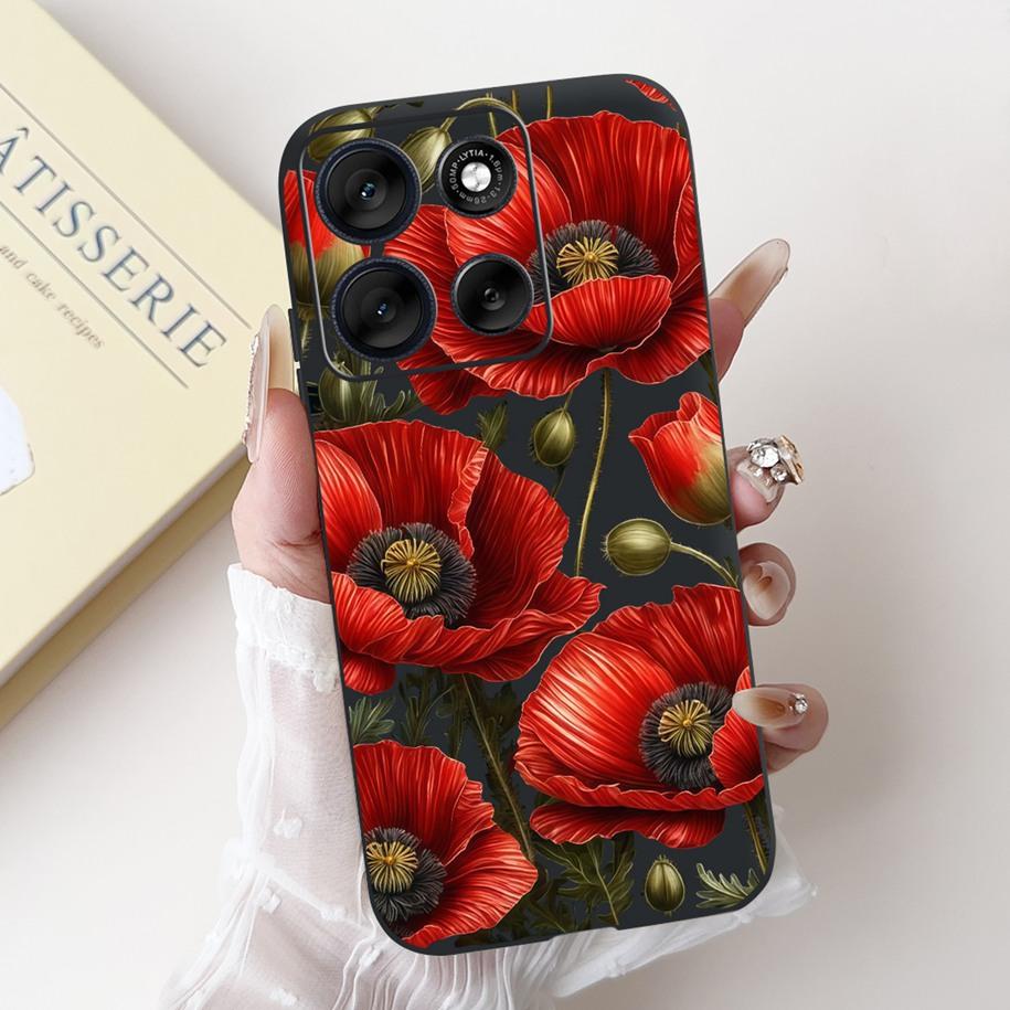 For Motorola Moto G86 G56 5G Case 2025 Fashion Flower Marble Sunset Capa Soft Silicone Phone Cover For MotoG56 MotoG86 5G Bumper