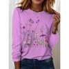 Easter Women's T shirt Long Sleeve Crew Neck Floral Graphic Plants Vintage Stylish Classic Round Neck Regular Tops