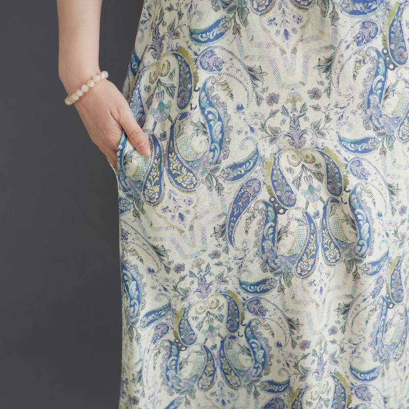DIMANAF New 2026 Women Plus Size Summer Beach Long Dress Sundress Loose Casual Maxi Lady Floral Vintage Print Dress