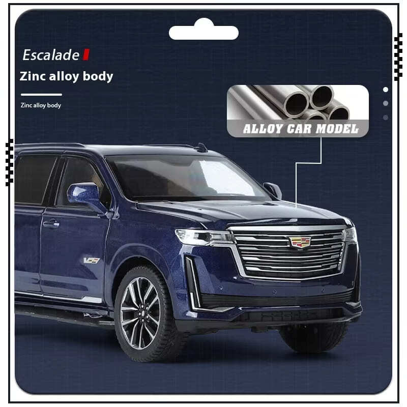1:24 Cadillac Escalade SUV Alloy Car Die-cast Metal Model Business Car Sound and Light Desktop Collection Decoration Gift Boy Display Ornaments