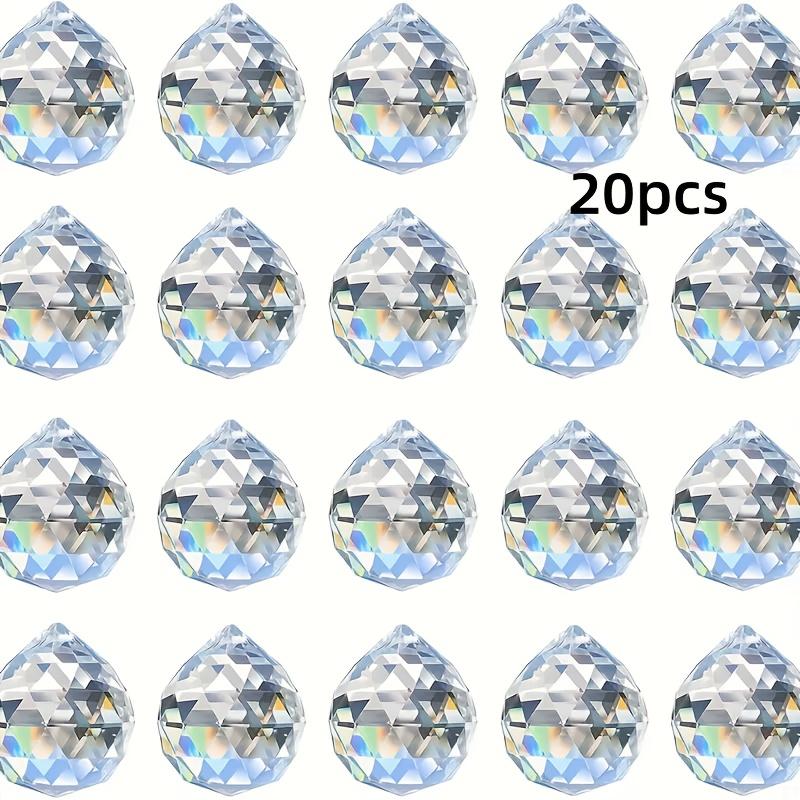 

20/40 шт. Стеклянные призмы-ловцы солнца, с гранеными подвесными бусинами для изготовления украшений и орнаментов, создающие радужный эффект при отражении света 15mm/0.59in