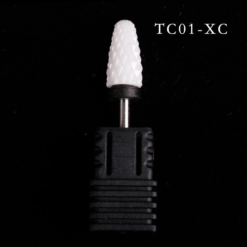 Nail Art Ceramic Grinding Head, Single Corn Bullet Cylindrical Rocket-Shaped Nail Electric Grinding Machine Accessories Grinding Head