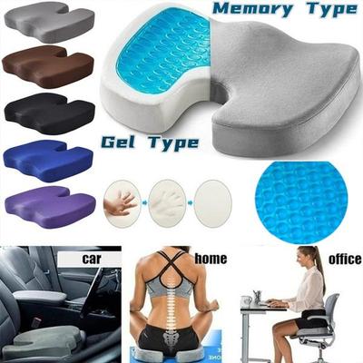 Gelkissen Home Office Autositzkissen für orthopädische Schmerzlinderung Komfortstuhl Memory-Kissen Lendenwirbelsäulenschutz