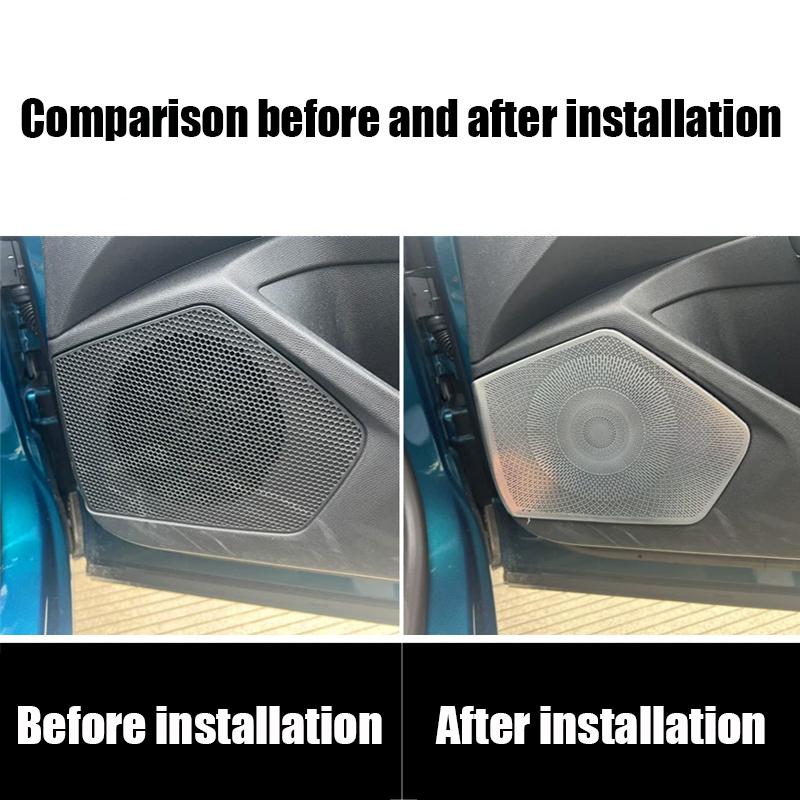 For Peugeot 408   2024 2025 Car door audio panel protective cover and horn cover made of stainless steel material