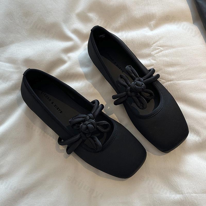 Fashion 2025 Spring New Shallow Mouth Mary Jane Women's Shoes Comfortable Soft Soled Flats Square Toe Slip on Casual Women's Shoes