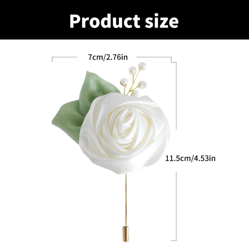Artificial Rose Flower Set Elegant Silk Rose Boutonniere In Various Color for Wedding Ceremony and Parties