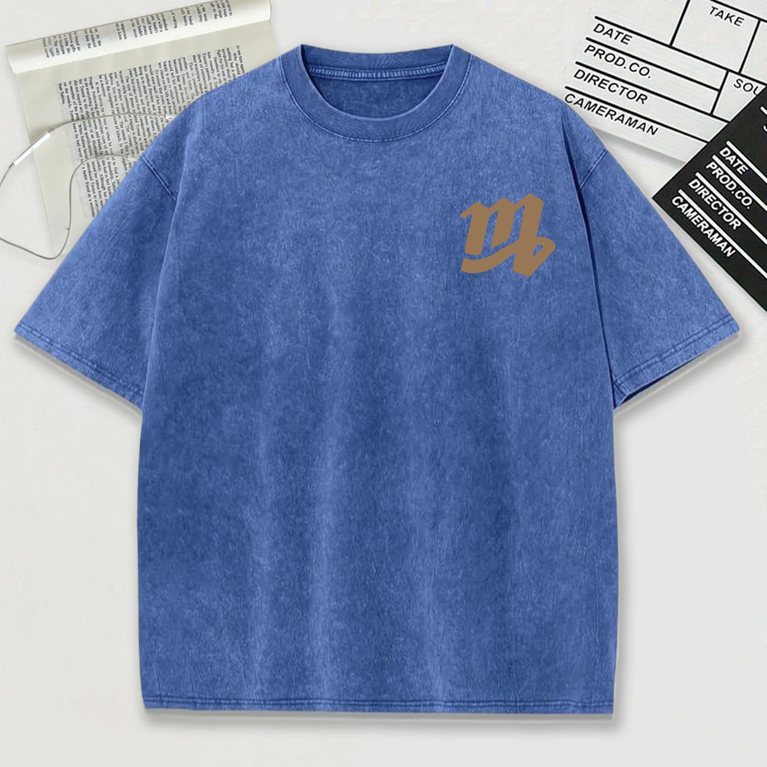 

Мужские футболки цвета хаки с буквой M, с эффектом снежной стирки, летние, новые, удобные, мягкие, трендовые, выстиранные, хлопковые, с круглым вырезом, топы 3XL