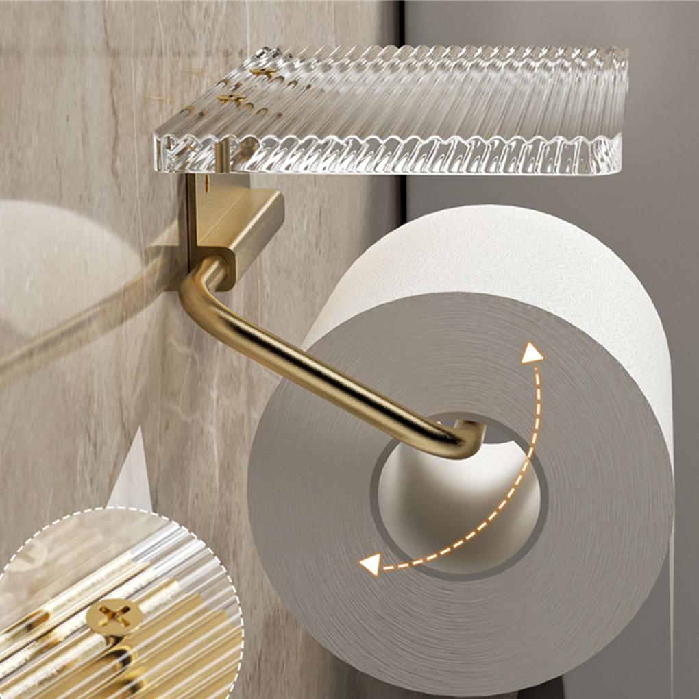 Stylish Toilet Holder With Shelf Modern Functional Accessories Wide Compatibility Easy To Clean